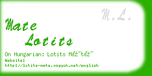 mate lotits business card